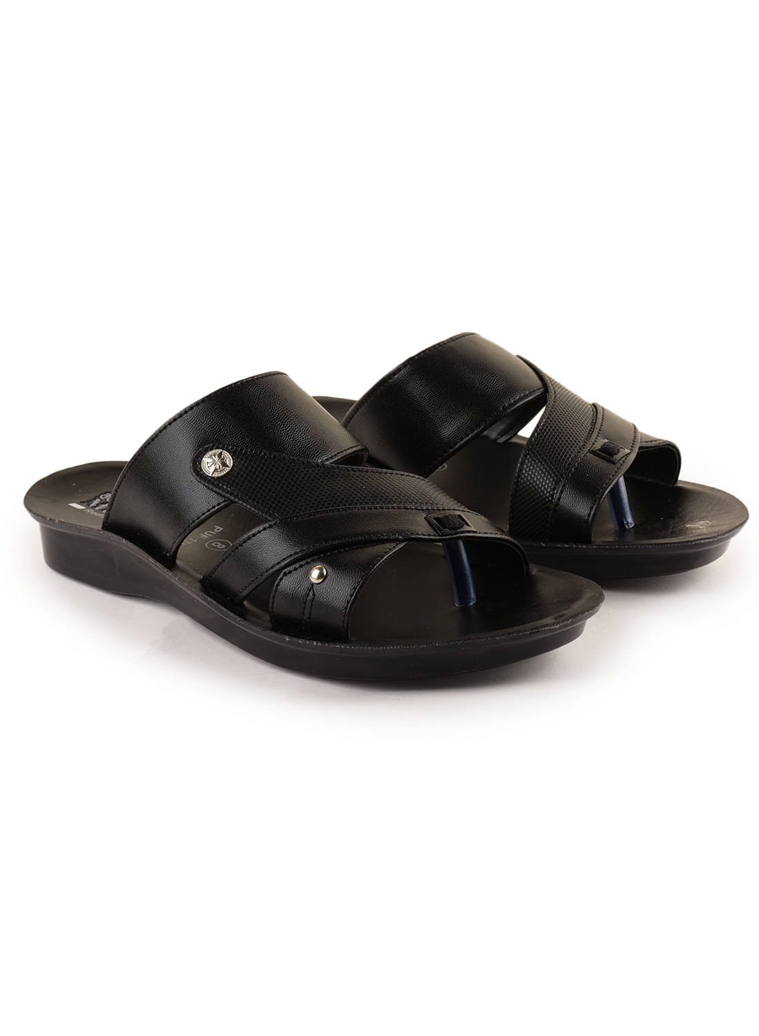     			Action Black Men's Leather Slipper