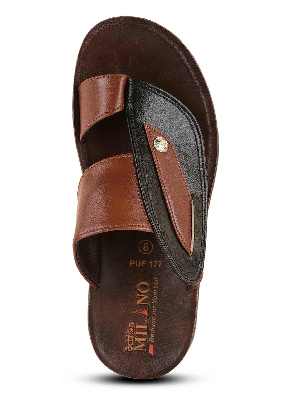     			Action Brown Men's Leather Slipper