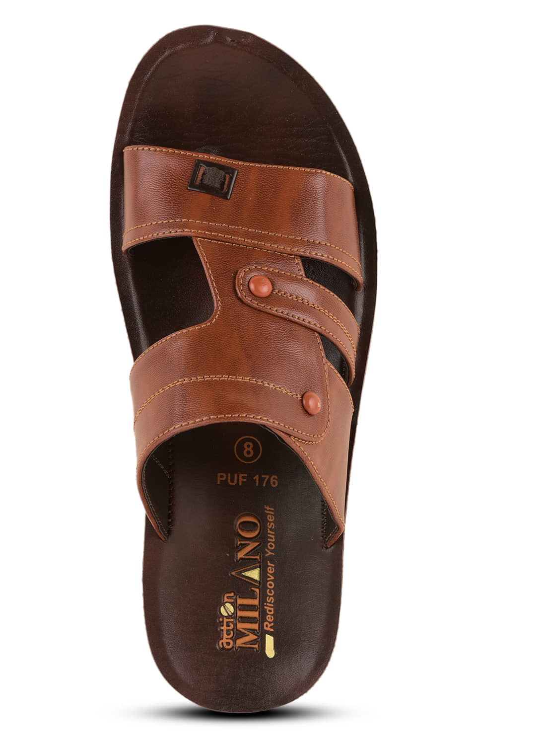 Action Tan Men's Leather Slipper