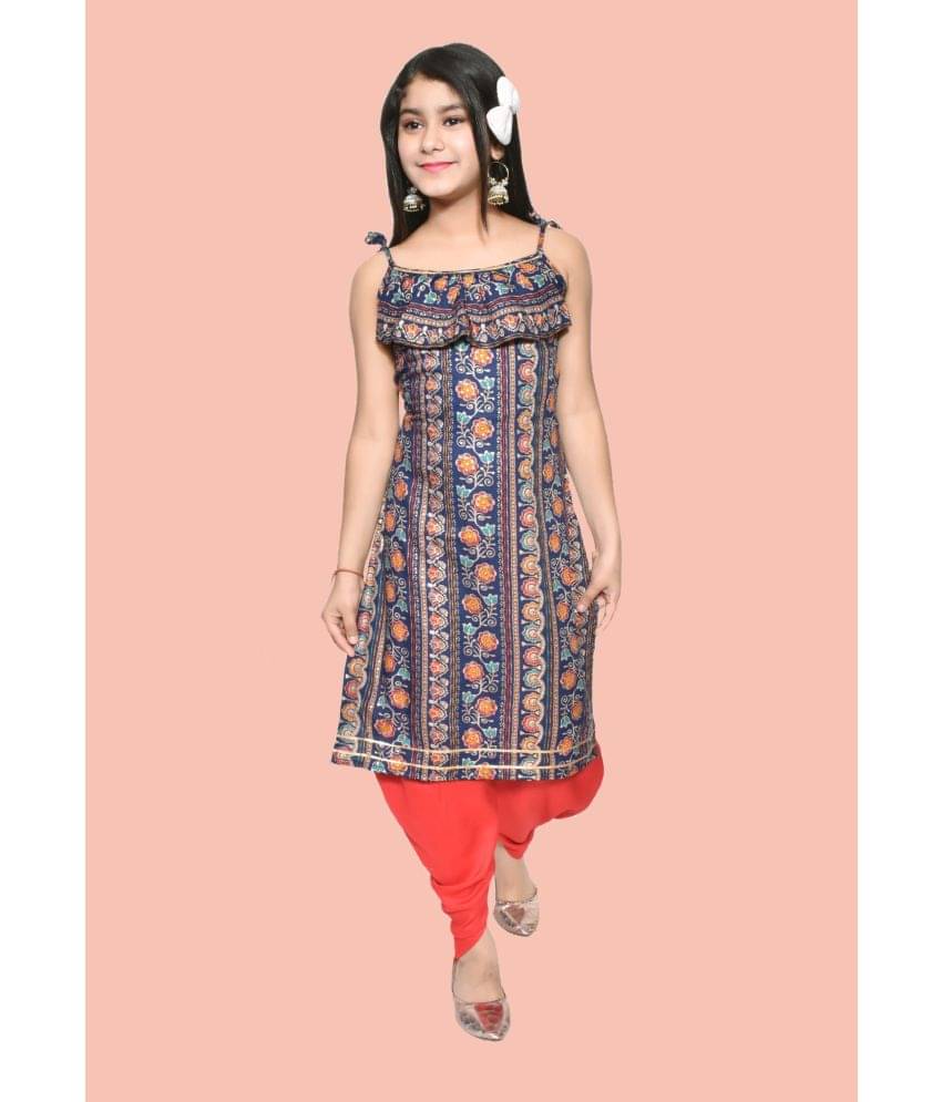     			Arshia Fashions Girls Rayon Patiala Kurta Set ( Pack of 1 , Blue )