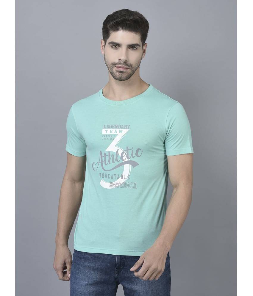     			Dollar Cotton Blend Regular Fit Printed Half Sleeves Men's T-Shirt - Turquoise ( Pack of 1 )