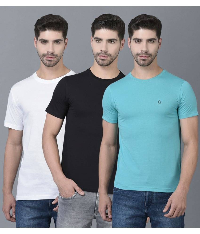 Dollar Cotton Blend Regular Fit Solid Half Sleeves Men's T-Shirt - Multicolor ( Pack of 3 ) Dollar Cotton Blend Regular Fit Solid Half Sleeves Men's T-Shirt - Multicolor ( Pack of 3 )