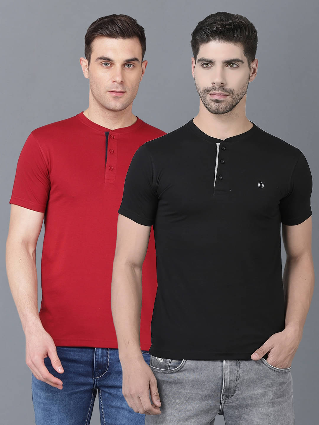 Dollar Cotton Blend Regular Fit Solid Half Sleeves Men's T-Shirt - Multicolor ( Pack of 2 ) Dollar Cotton Blend Regular Fit Solid Half Sleeves Men's T-Shirt - Multicolor ( Pack of 2 )