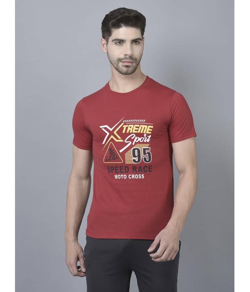 Dollar Cotton Blend Regular Fit Printed Half Sleeves Men's T-Shirt - Red ( Pack of 1 ) Dollar Cotton Blend Regular Fit Printed Half Sleeves Men's T-Shirt - Red ( Pack of 1 )