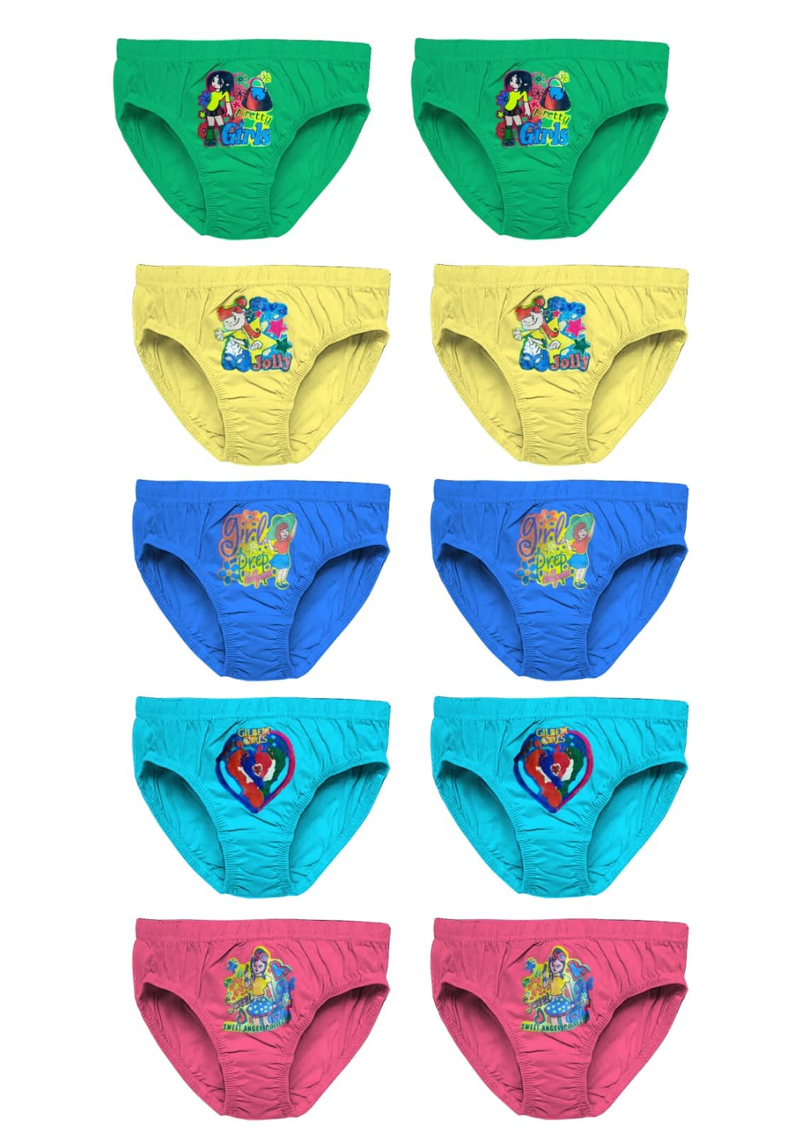 HAP Pack of 10 Cotton Panties For Girls ( Multi )