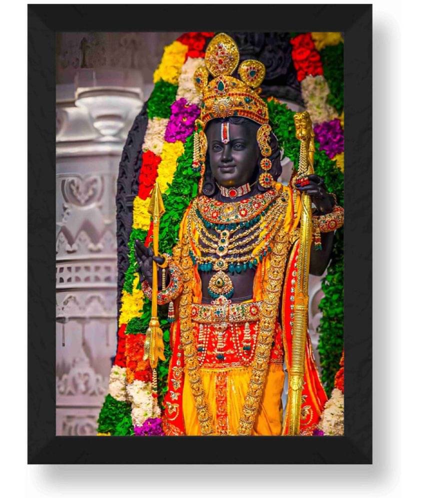 Saf - Shree Ram Lalla Murti Religious wall hanging Painting with Frame (1U) Saf - Shree Ram Lalla Murti Religious wall hanging Painting with Frame (1U)