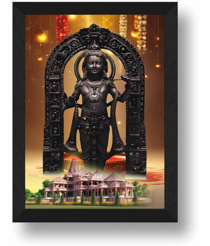 Saf - Shree Ram Lalla Murti Religious wall hanging Painting with Frame (1U) Saf - Shree Ram Lalla Murti Religious wall hanging Painting with Frame (1U)
