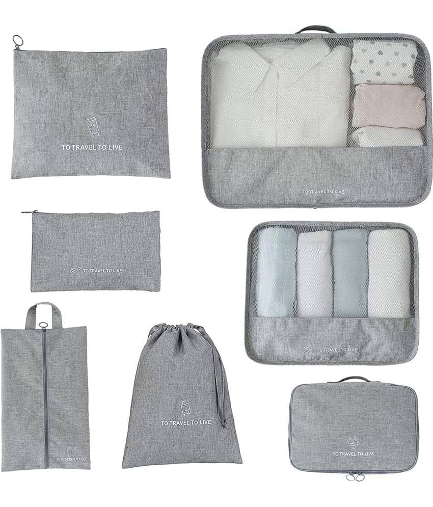     			House Of Quirk Grey 7 Set Travel Luggage  Bag