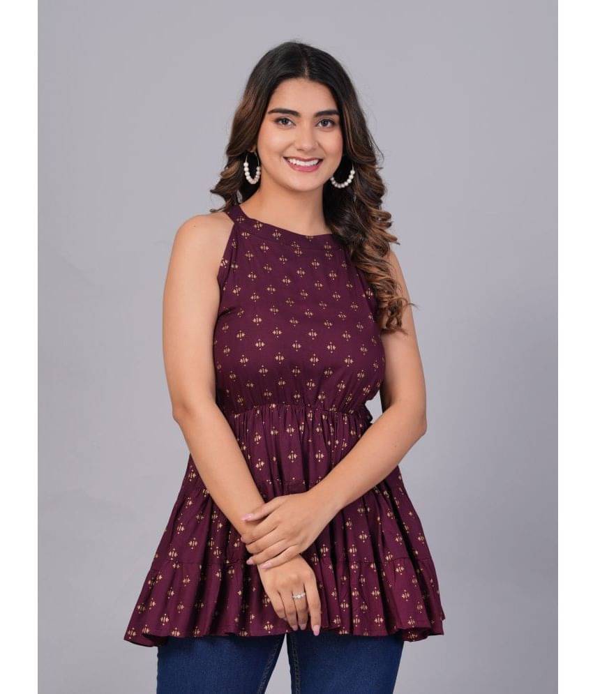     			NUPITAL Women's Rayon Peplum Top ( Wine )