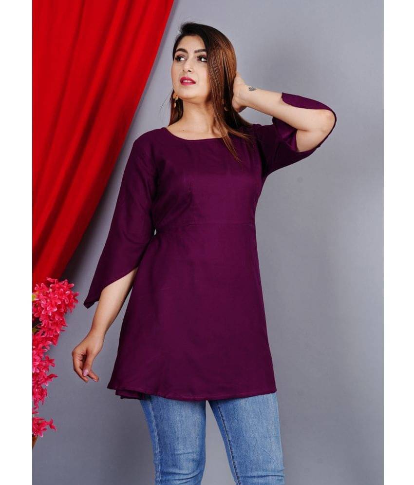     			NUPITAL Women's Rayon A-Line Top ( Wine )