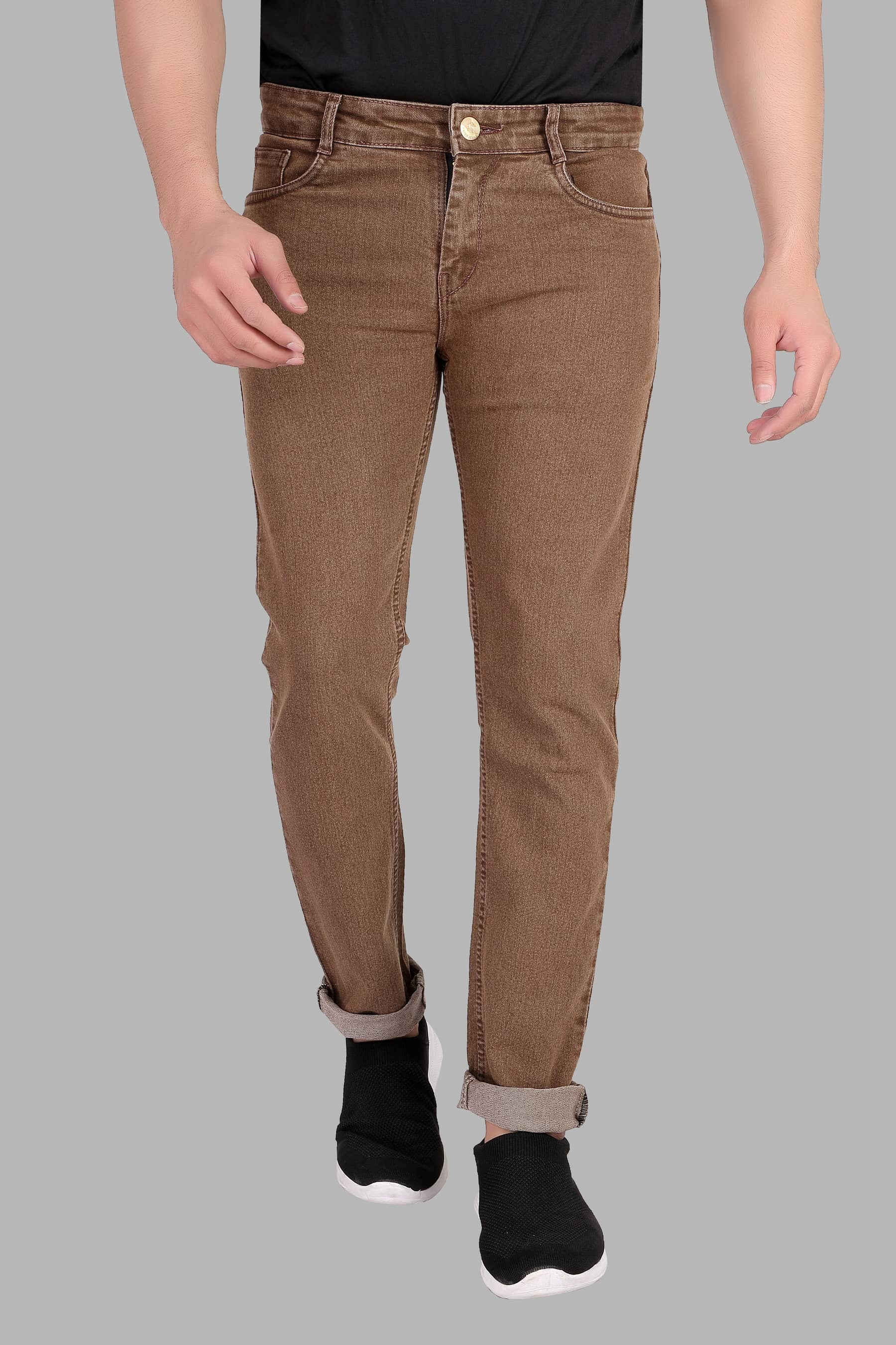 RAGZO Slim Fit Basic Men's Jeans - Brown ( Pack of 1 ) - Jeans | Buy online on ZillyBuy