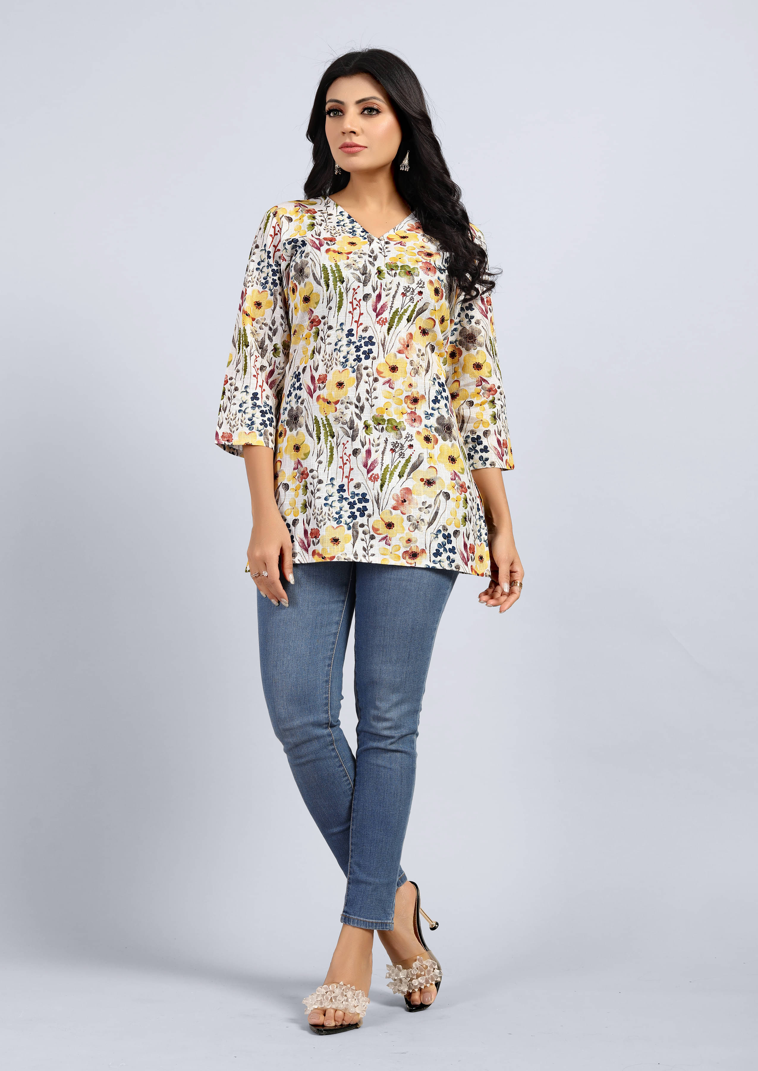     			Linen Short Kurti For Women (Pack of 1)