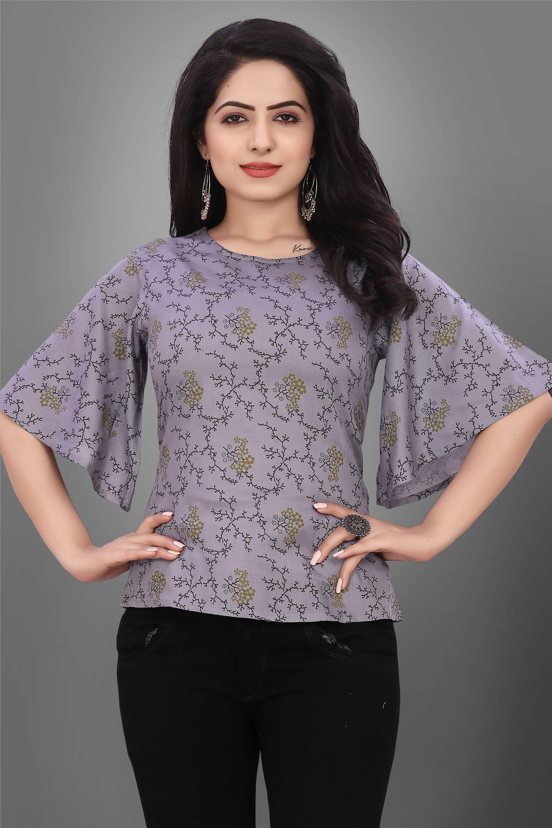 SUR-T Women's Viscose Regular Top ( Grey ) SUR-T Women's Viscose Regular Top ( Grey )