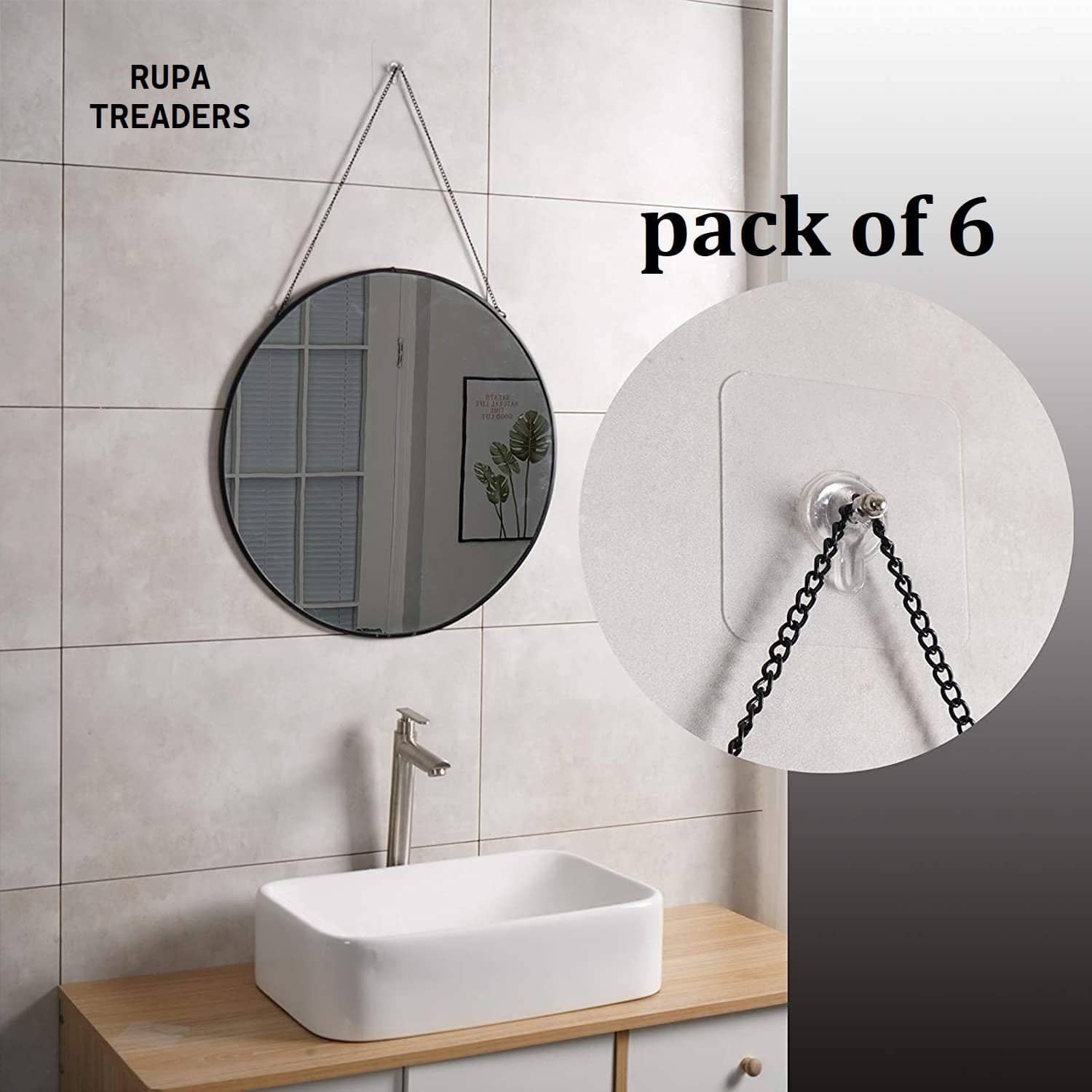 Set of 6 Self-Adhesive Screw Nails Wall Poster Non-Trace Stick Wall Hook