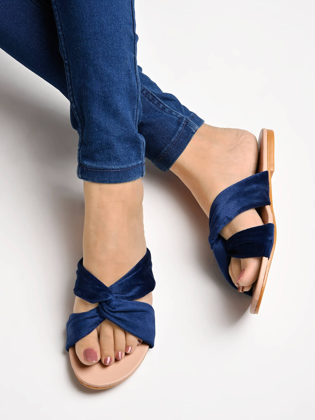     			Shoetopia Blue Women's Flats