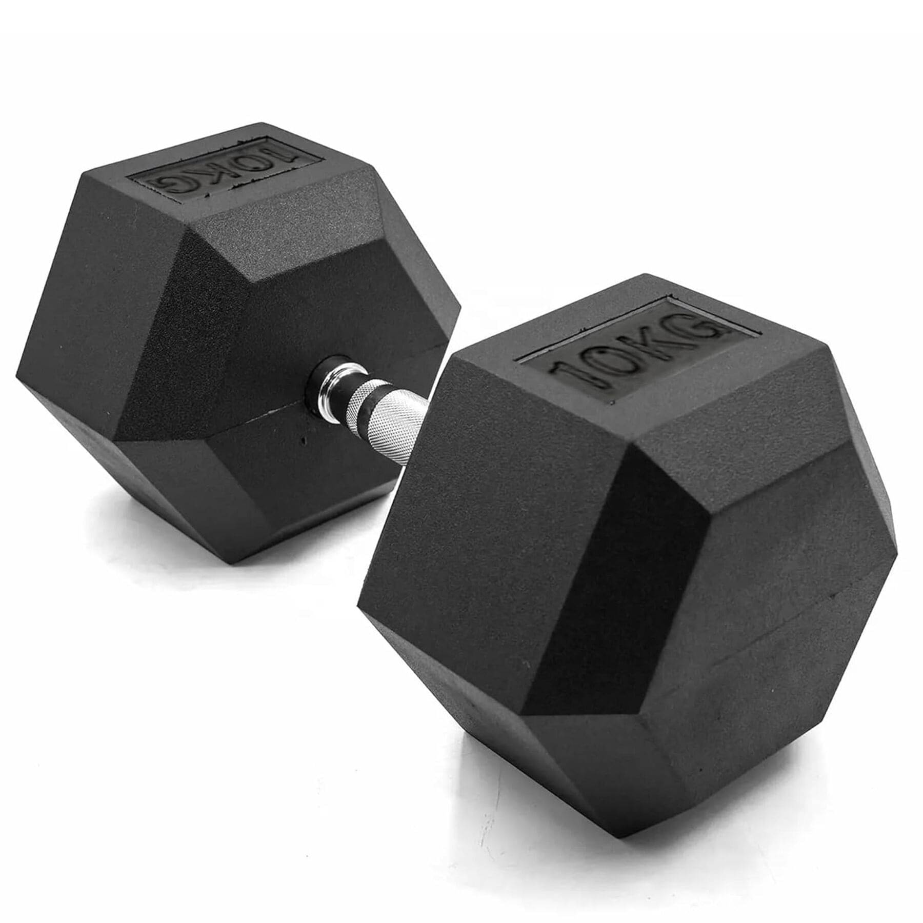     			Slovic Rubber 10 Kg Fixed Hex Dumbbell