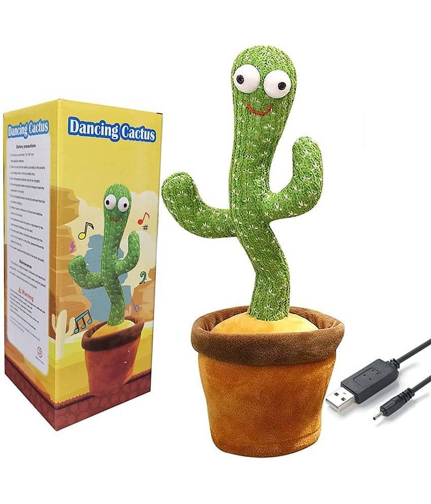 Suntap Dancing Cactus Talking Toy,USB Charging Cactus Plush Toy,Dance & Singing (50+Songs) Made In INDIA