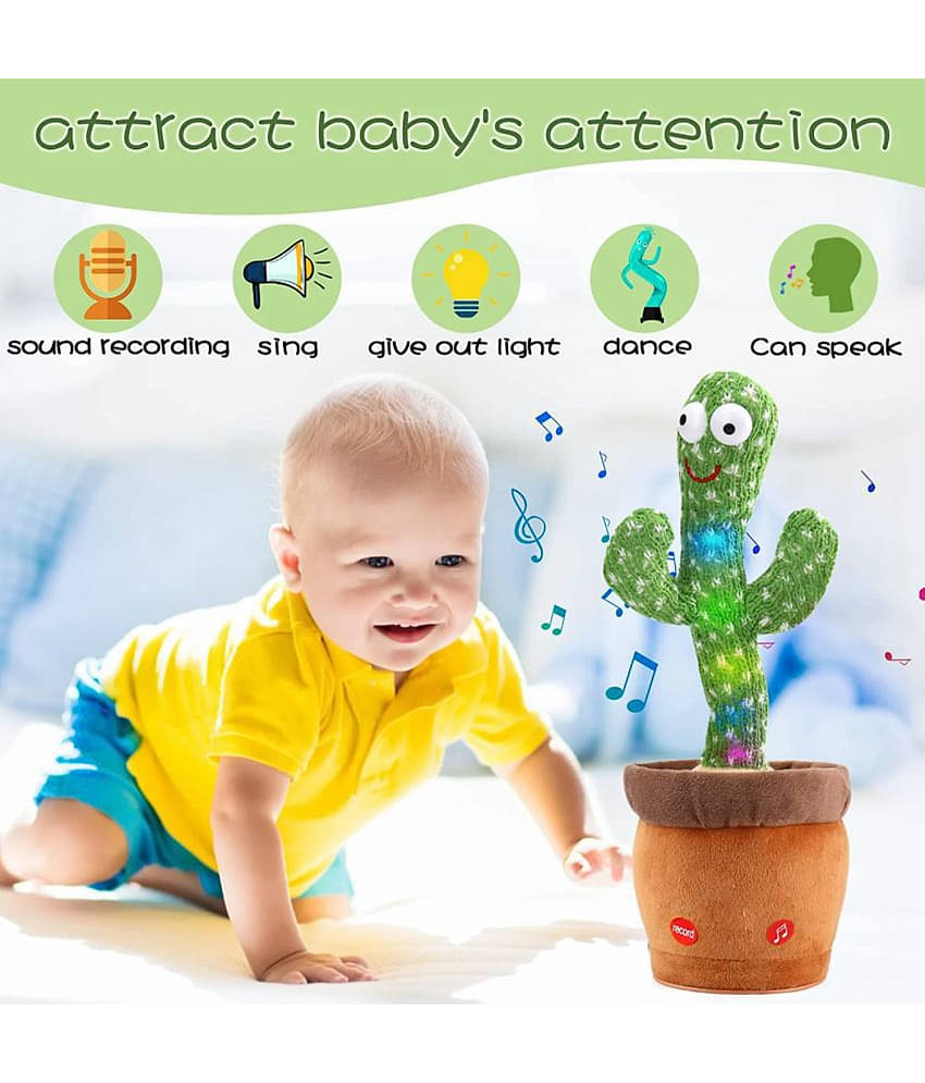 Suntap Dancing Cactus Talking Toy,USB Charging Cactus Plush Toy,Dance & Singing (50+Songs) Made In INDIA