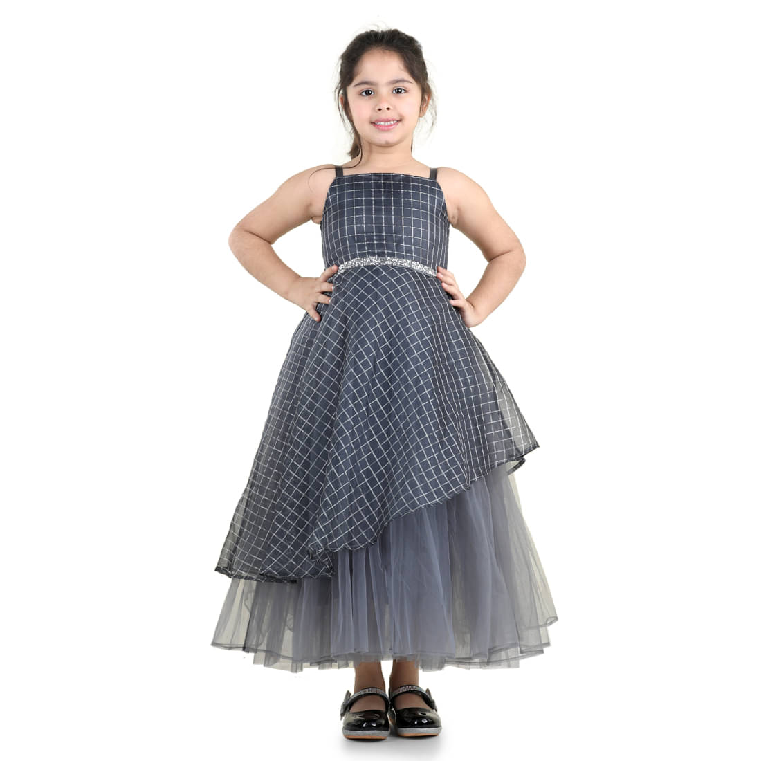 Toy Balloon Kids Net Fit And Flare Dress For Girls ( Pack of 1 , Gray ) Toy Balloon Kids Net Fit And Flare Dress For Girls ( Pack of 1 , Gray )