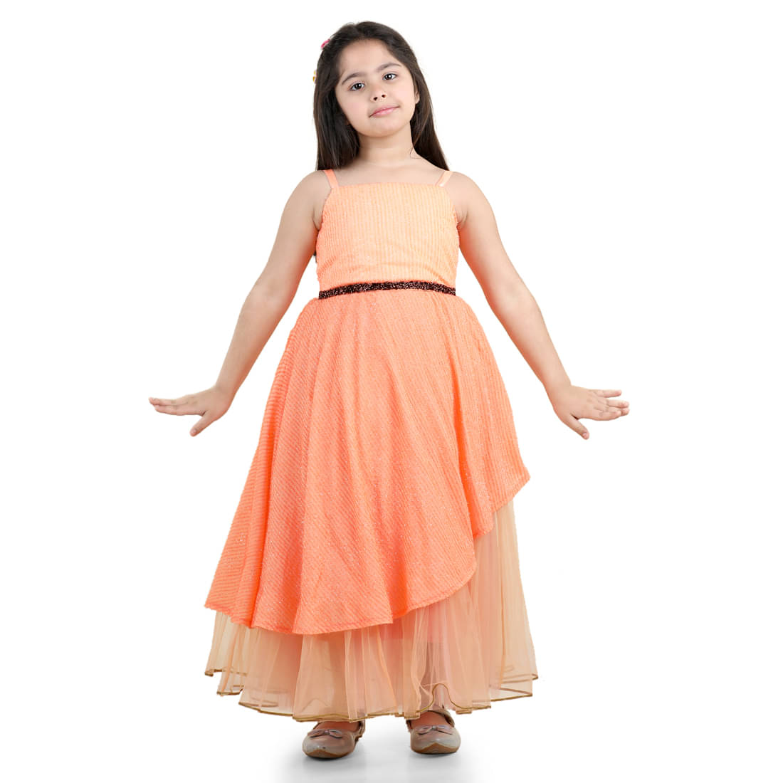 Toy Balloon Kids Net Fit And Flare Dress For Girls ( Pack of 1 , Orange ) Toy Balloon Kids Net Fit And Flare Dress For Girls ( Pack of 1 , Orange )