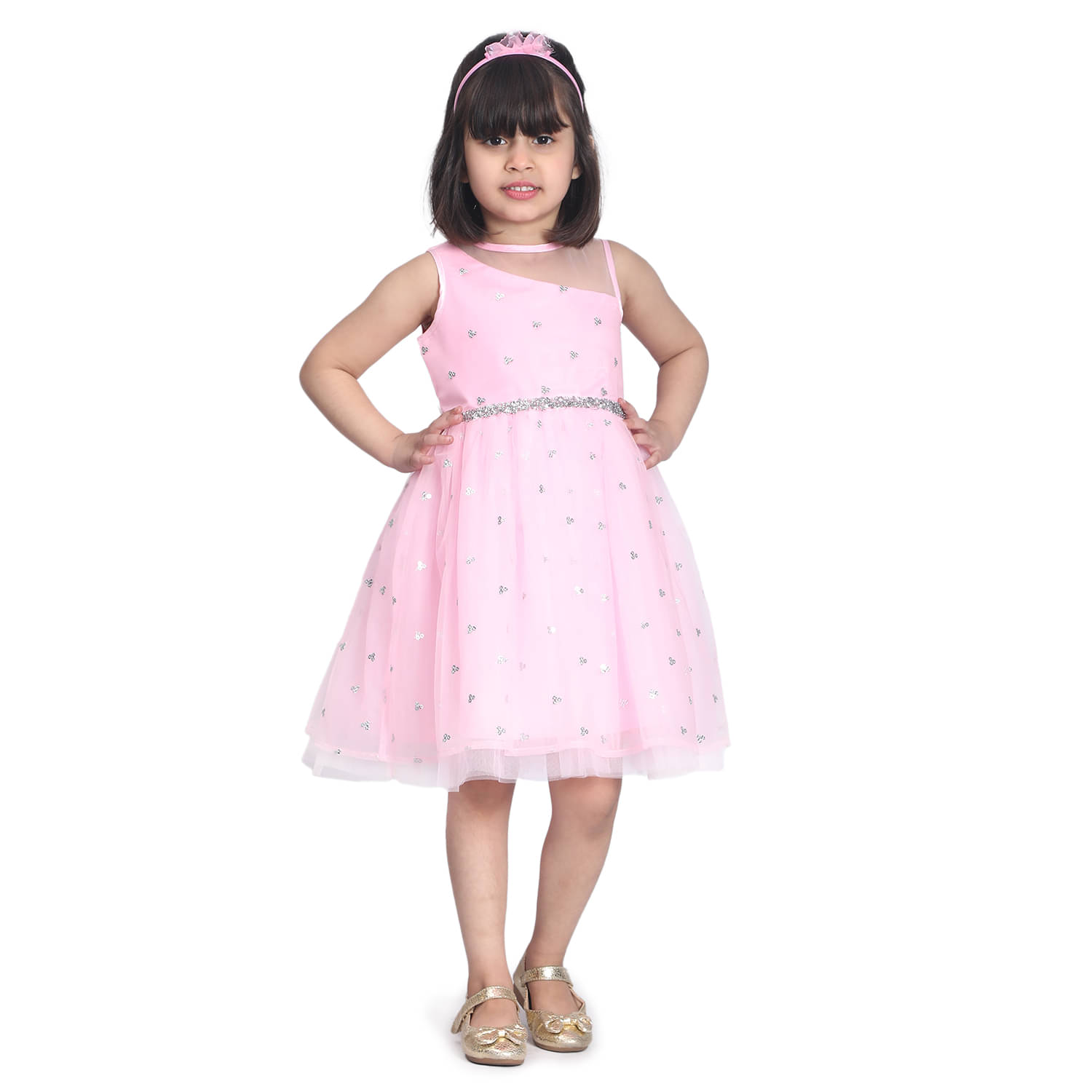 Toy Balloon Kids Net Fit And Flare Dress For Girls ( Pack of 1 , Pink ) Toy Balloon Kids Net Fit And Flare Dress For Girls ( Pack of 1 , Pink )