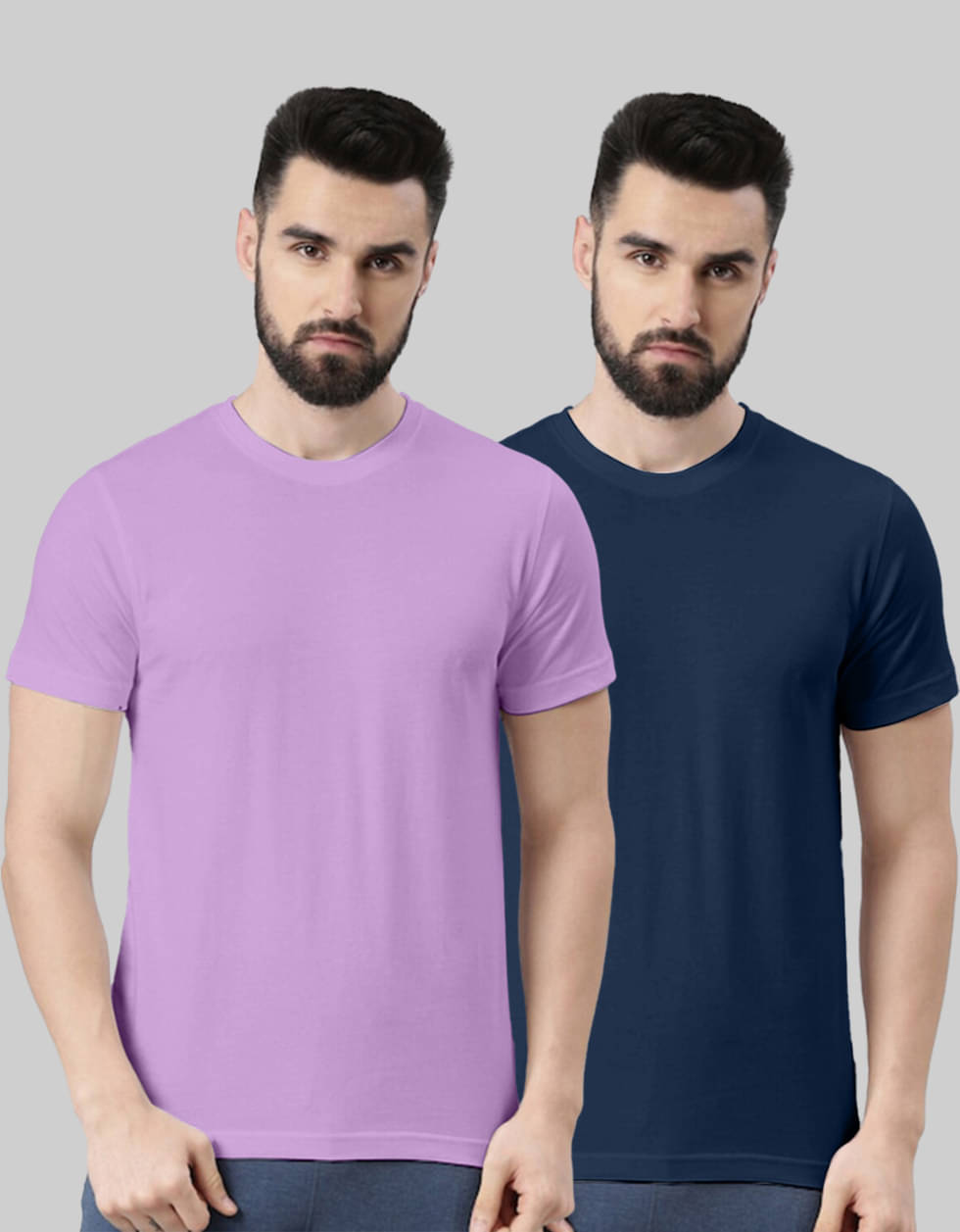     			Veirdo Pack of 2 100% Cotton Regular Fit Men's T-Shirt ( Navy )