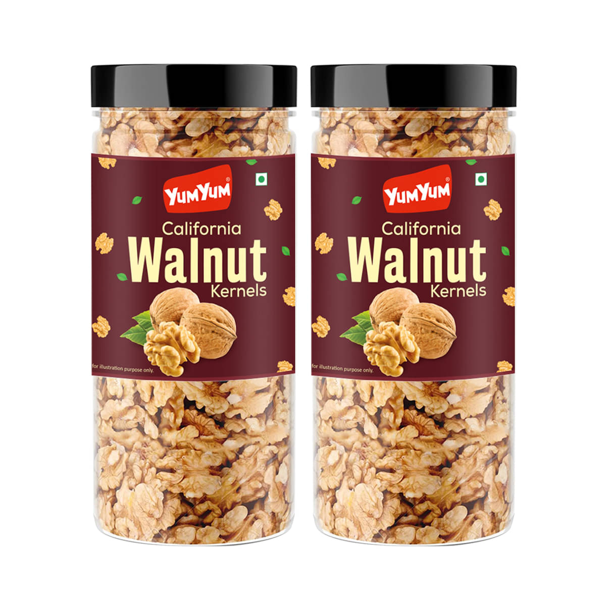     			YUM YUM California Walnut Kernels 300g, Akhrot Giri Dry Fruits (Pack of 2-150g Jar Each) Walnuts