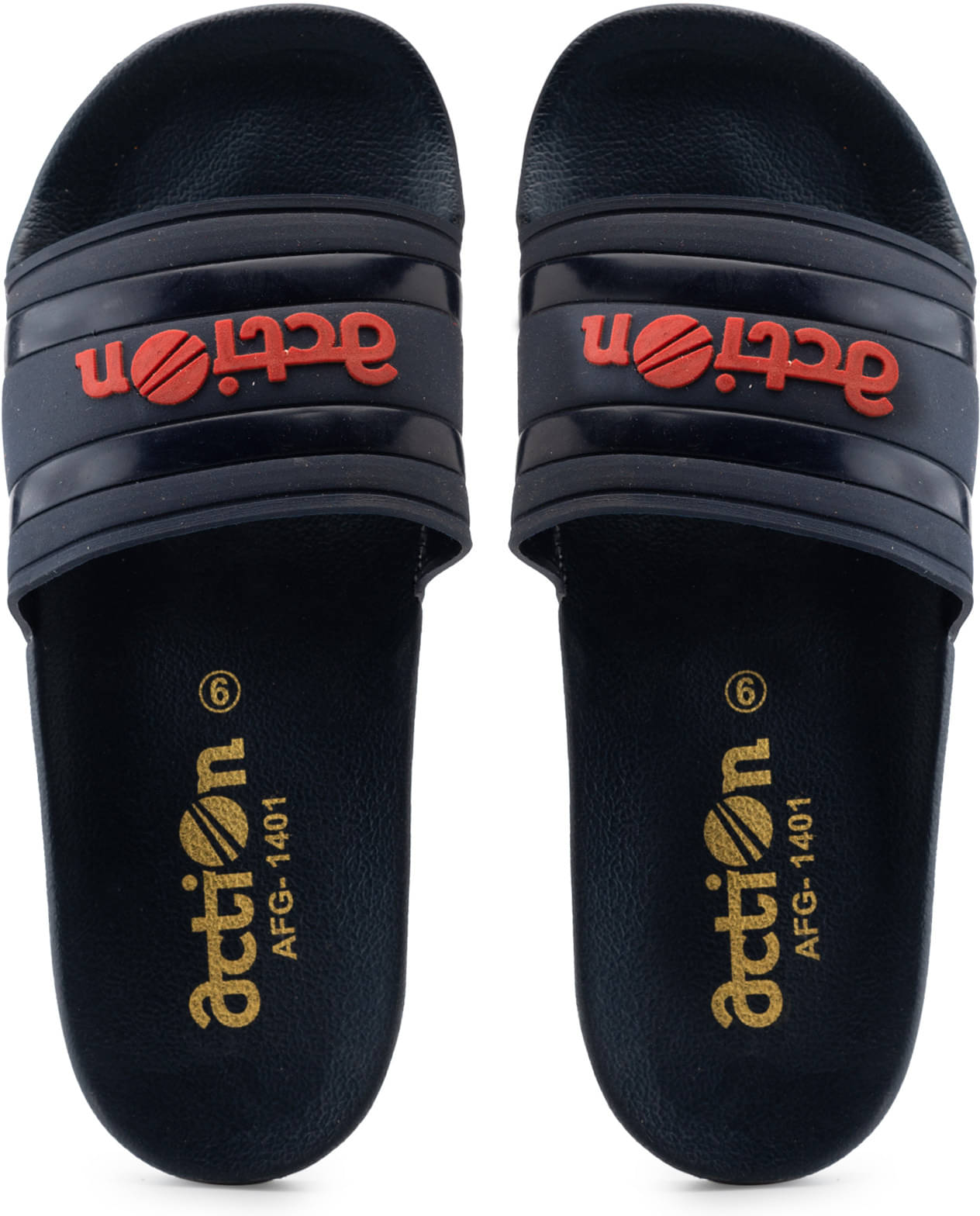     			Action Navy Blue Men's Slide Flip Flop