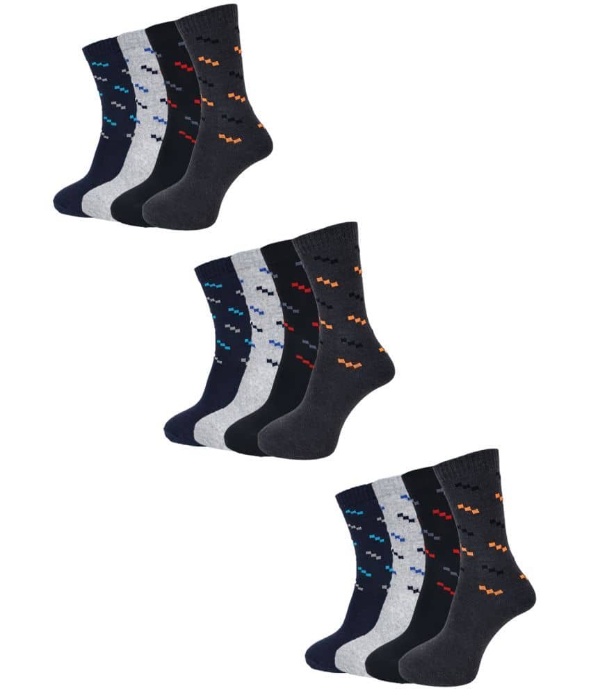 Dollar Cotton Blend Men's Printed Black Mid Length Socks ( Pack of 12 ) - Socks | Buy online on ZillyBuy