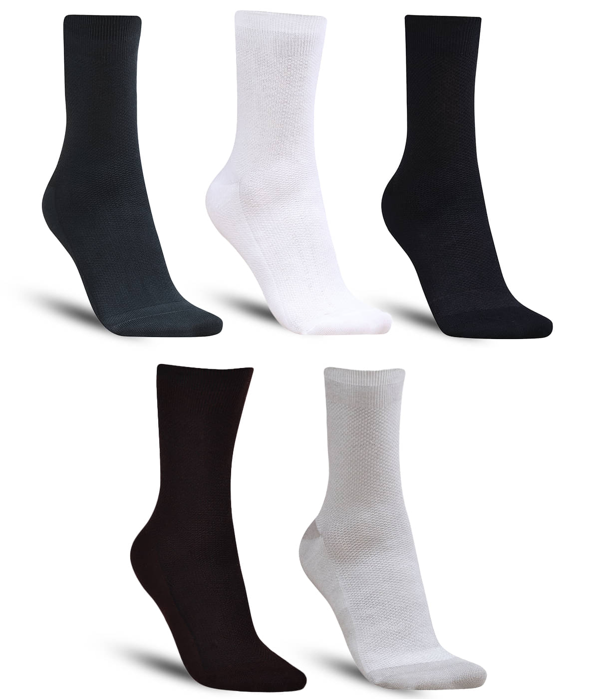     			Dollar Cotton Blend Men's Self Design Brown Ankle Length Socks ( Pack of 5 )