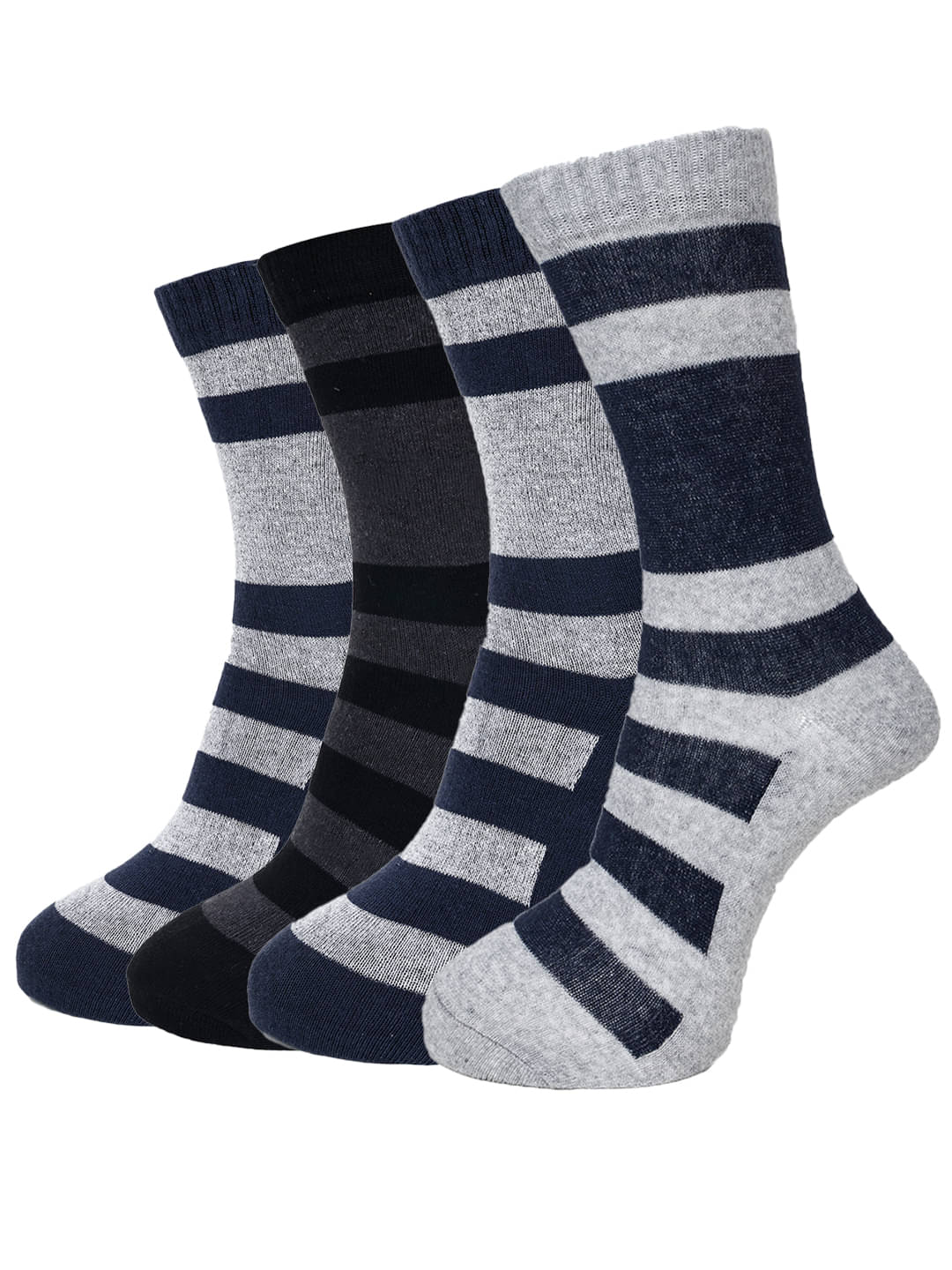     			Dollar Cotton Blend Men's Self Design Navy Blue Ankle Length Socks ( Pack of 4 )