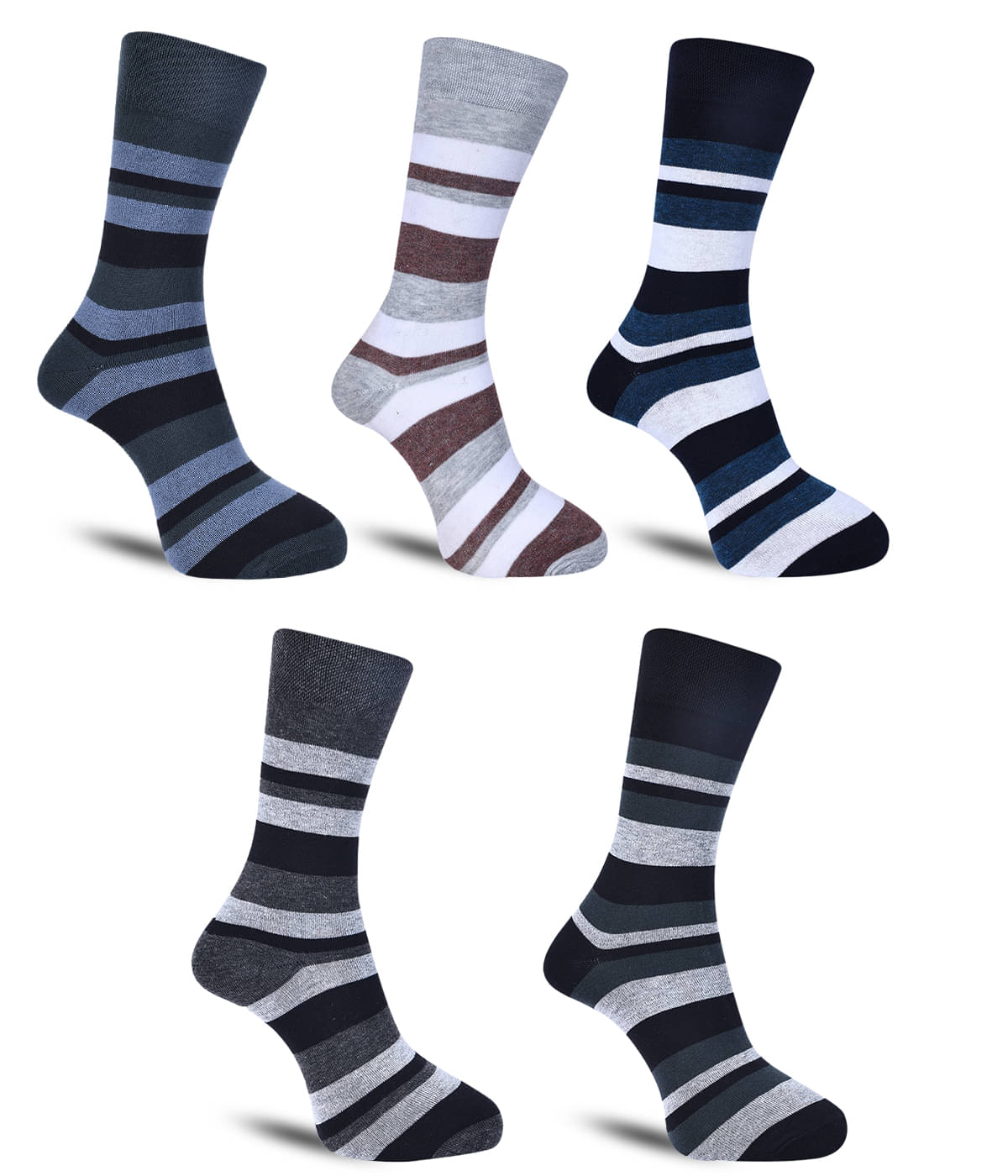     			Dollar Cotton Blend Men's Self Design Dark Grey Ankle Length Socks ( Pack of 5 )