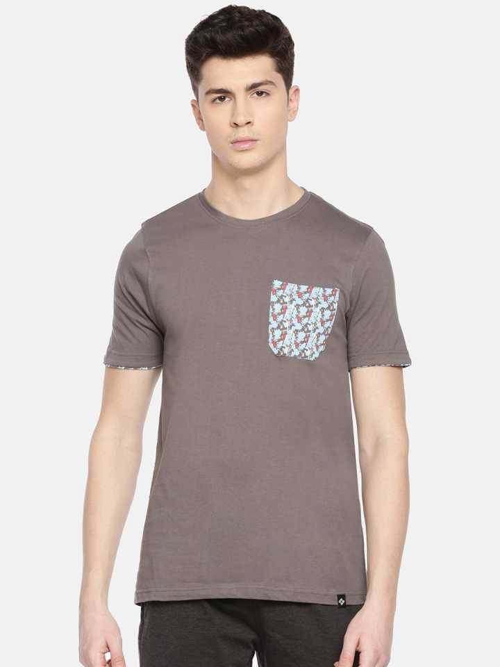     			Dollar Cotton Blend Regular Fit Printed Half Sleeves Men's T-Shirt - Grey ( Pack of 1 )