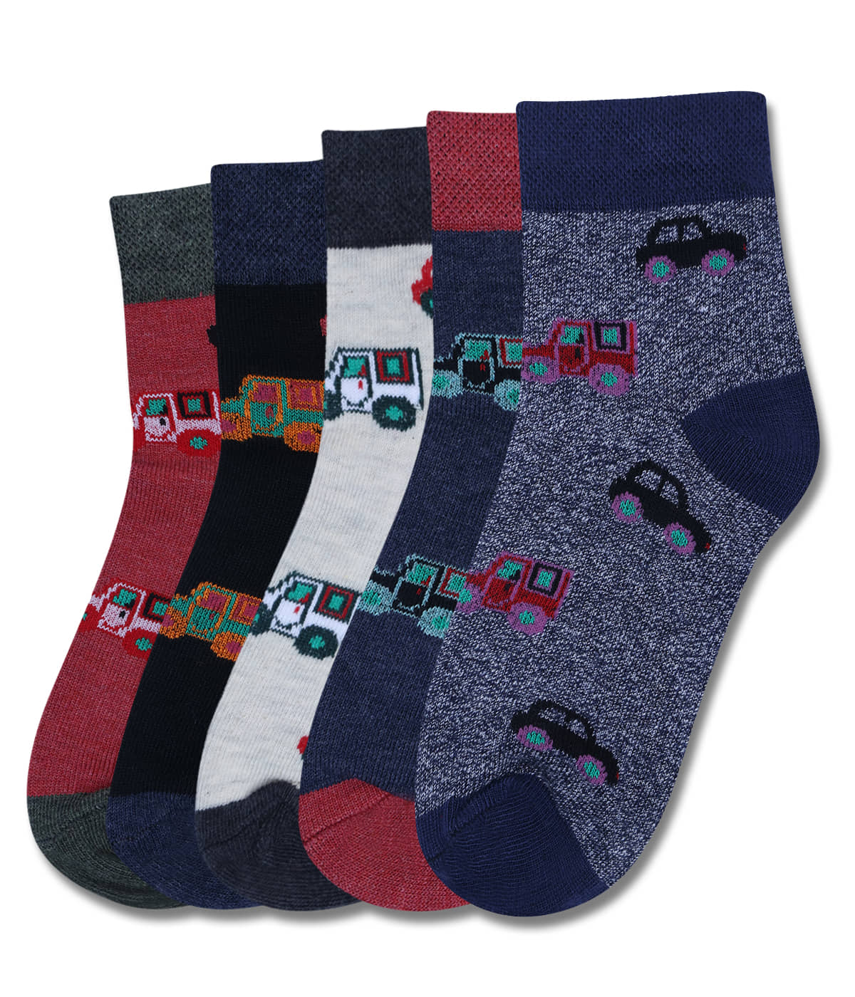 Dollar Multicolor Cotton Blend Boy's Ankle Length Socks ( Pack of 5 ) - Socks | Buy online on ZillyBuy