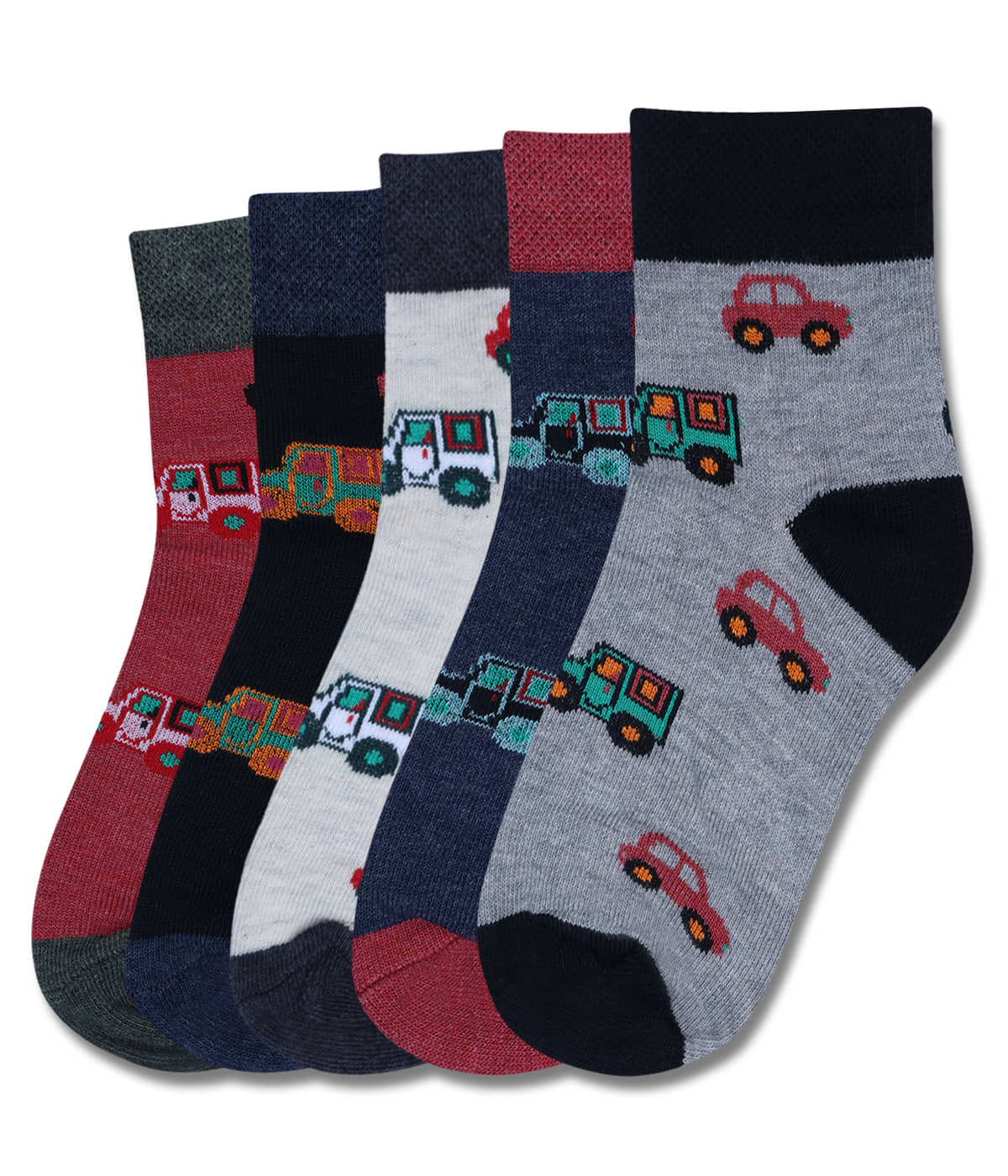 Dollar Multicolor Cotton Blend Boy's Ankle Length Socks ( Pack of 5 ) - Socks | Buy online on ZillyBuy
