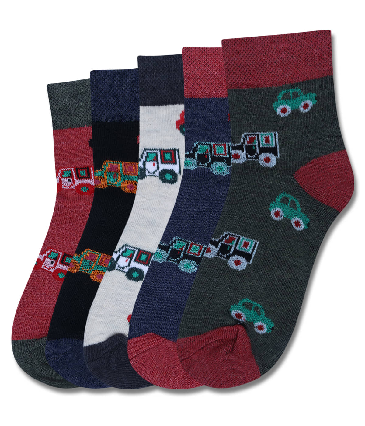 Dollar Multicolor Cotton Blend Boy's Ankle Length Socks ( Pack of 5 ) - Socks | Buy online on ZillyBuy