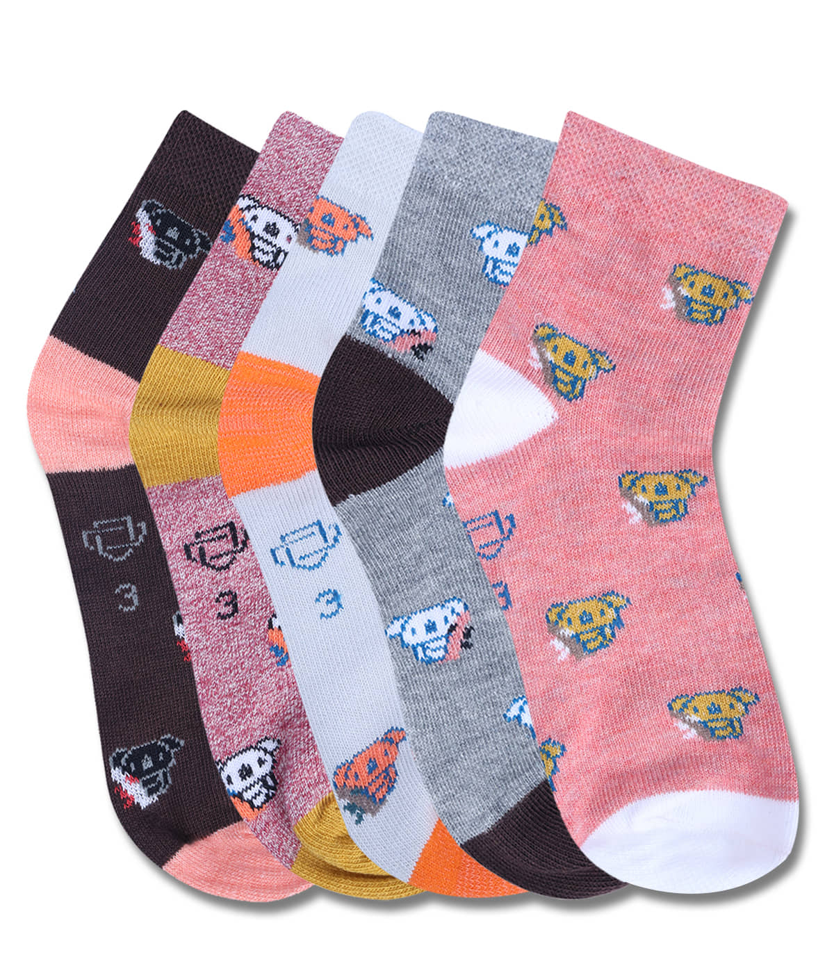 Dollar Multicolor Cotton Blend Boy's Ankle Length Socks ( Pack of 5 ) - Socks | Buy online on ZillyBuy