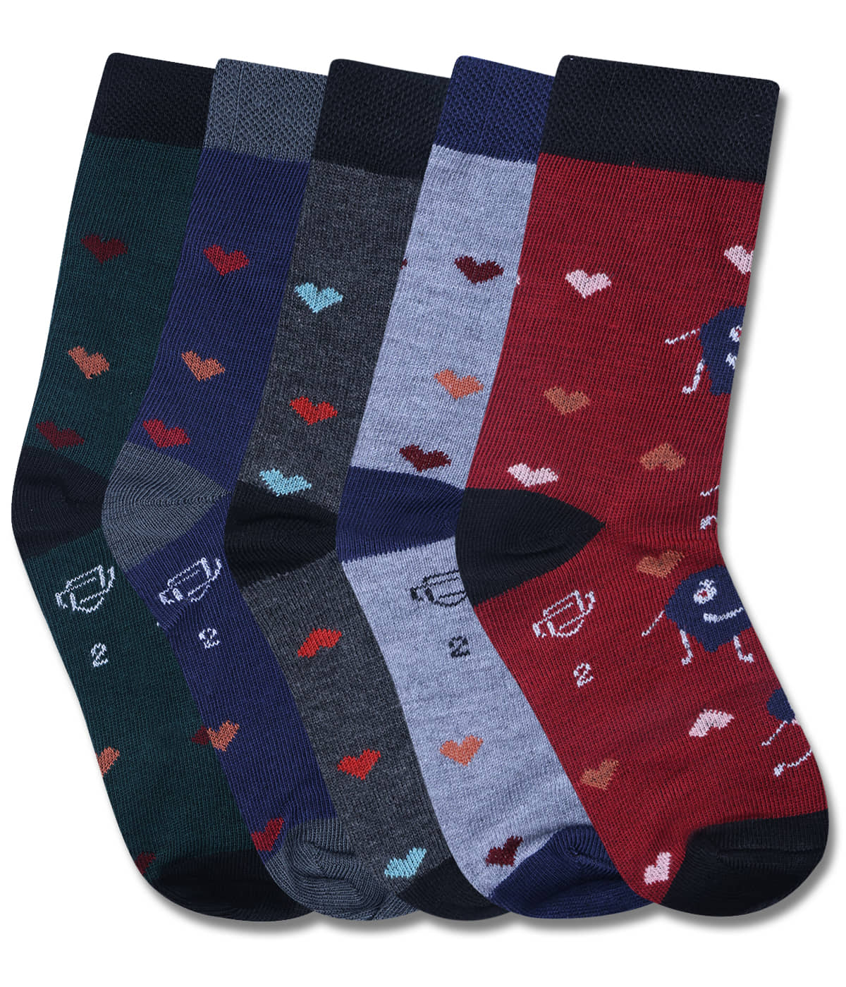Dollar Multicolor Cotton Blend Boy's Ankle Length Socks ( Pack of 5 ) - Socks | Buy online on ZillyBuy