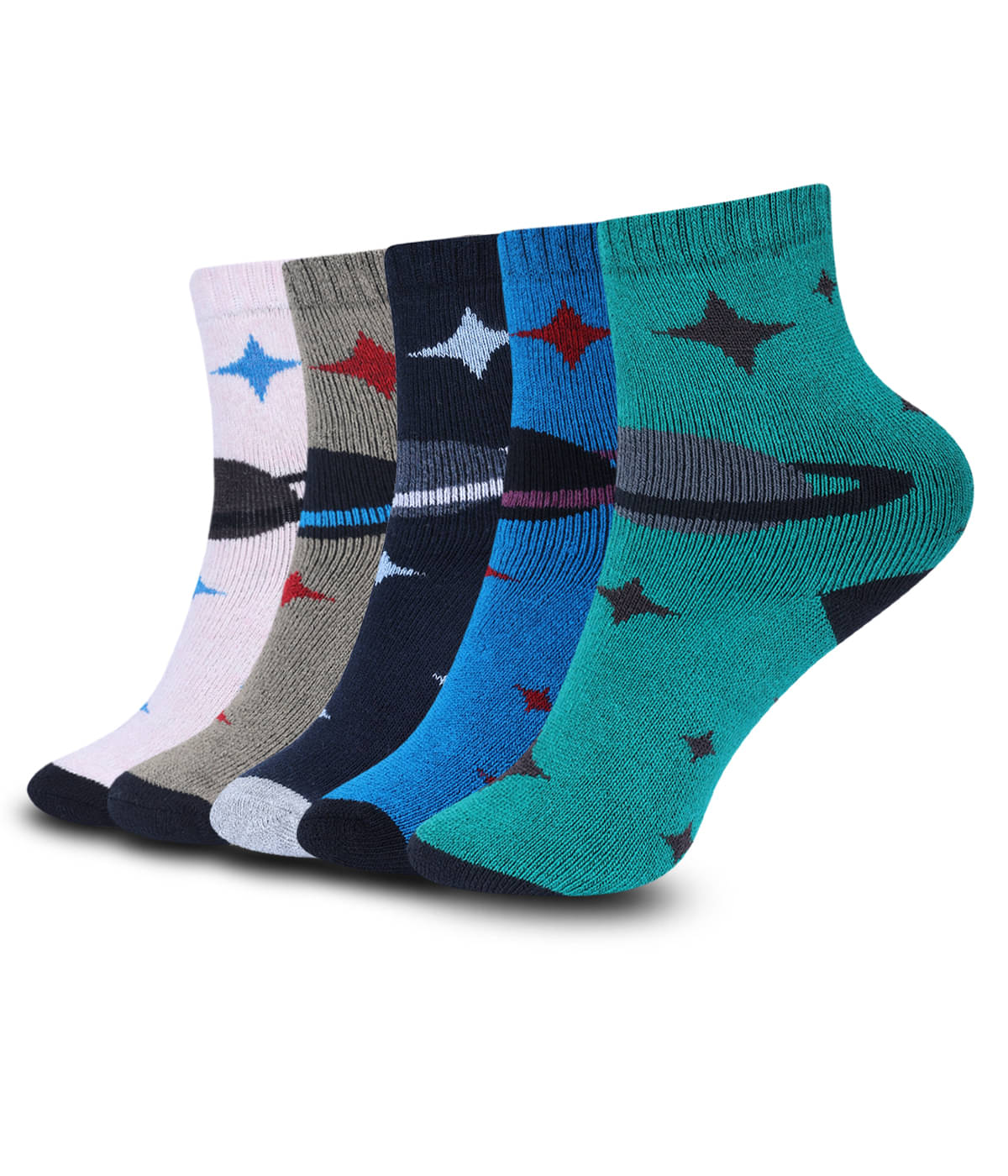 Dollar Multicolor Cotton Blend Boy's Ankle Length Socks ( Pack of 5 )     			Dollar Multicolor Cotton Blend Boy's Ankle Length Socks ( Pack of 5 )