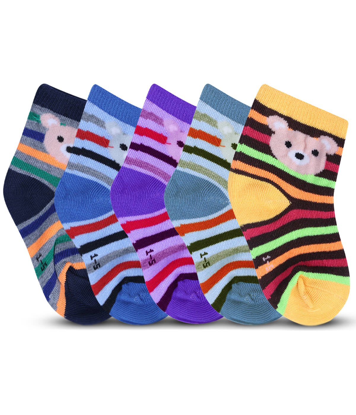 Dollar Multicolor Cotton Blend Boy's Ankle Length Socks ( Pack of 5 ) - Socks | Buy online on ZillyBuy