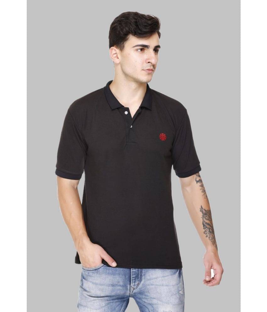 HVBK Pack of 1 Cotton Blend Regular Fit Solid Half Sleeves Men's Polo T Shirt ( Black ) HVBK Pack of 1 Cotton Blend Regular Fit Solid Half Sleeves Men's Polo T Shirt ( Black )