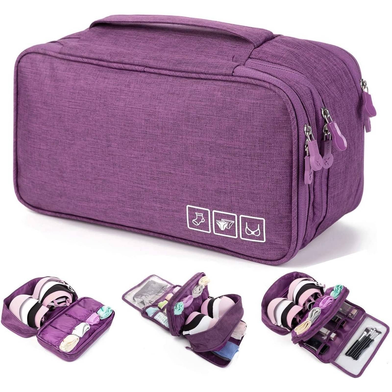     			House Of Quirk Purple Toiletry Kits