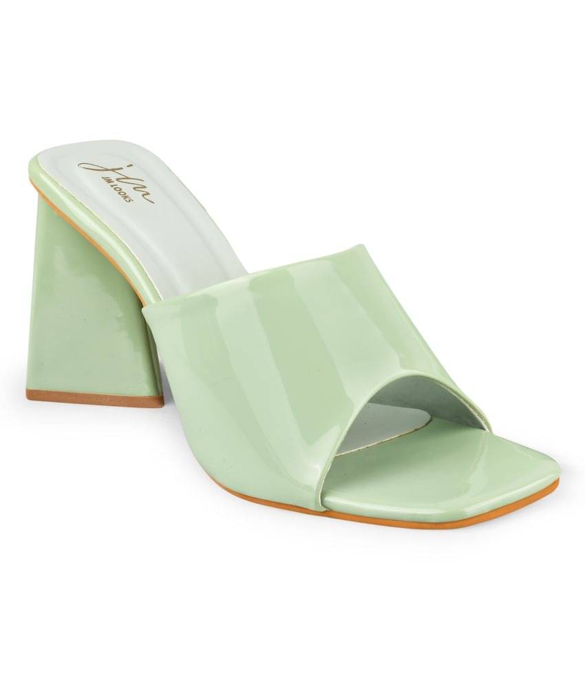     			JM Looks Green Women's Slip On Heels