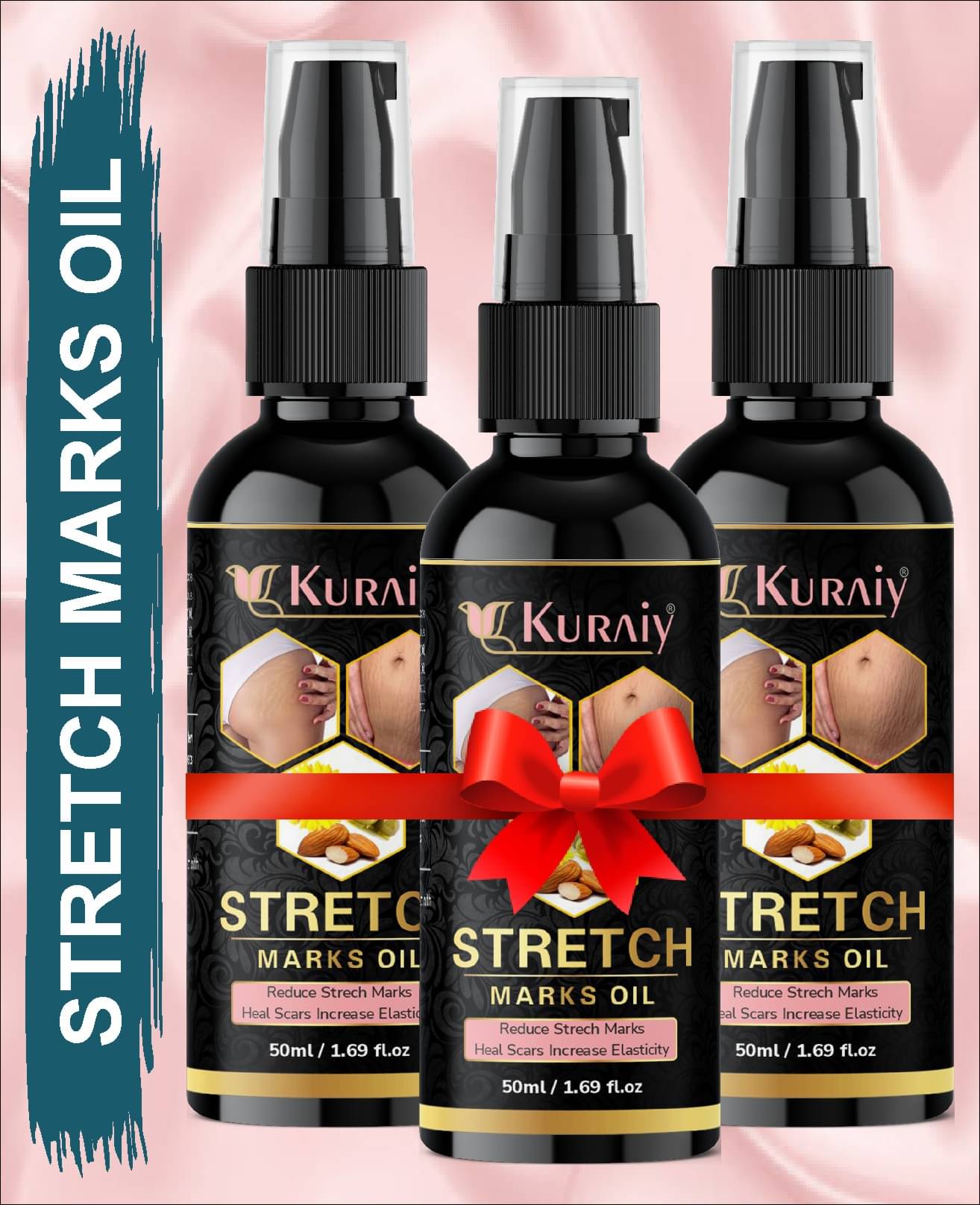     			Kuraiy stretch Oil for Stretch Marks Removal Post Pregnancy stretch mark cream oil (50 ml)