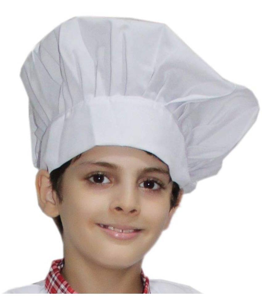    			Kaku Fancy Dresses Chef Cap/Hat/Cook Cap/Restaurant Cap/Handcraft Toque Chef Cap/Chef Hats -White (Pack of 1)