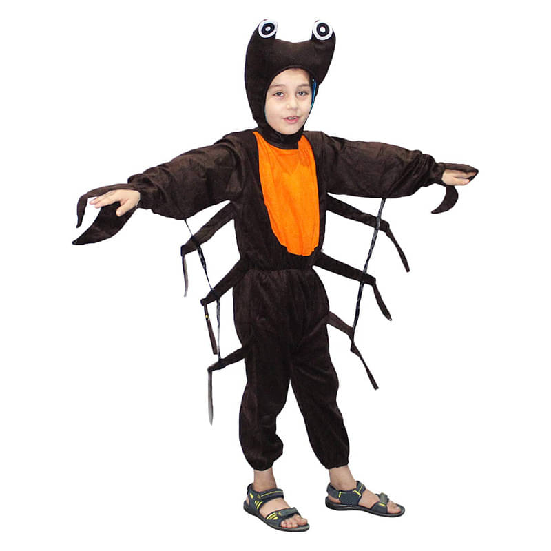    			Kaku Fancy Dresses Crab Fancy Dress/Insect Costume For Kids/Lobster Costume -Brown, 7-8 Years, For Boys