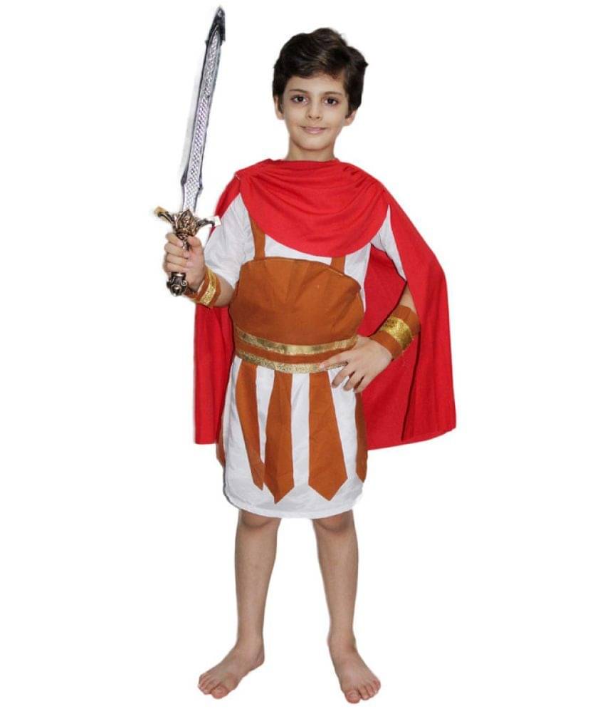     			Kaku Fancy Dresses International Wear Roman Soldier Costume -Multicolor, 7-8 Years, For Boys