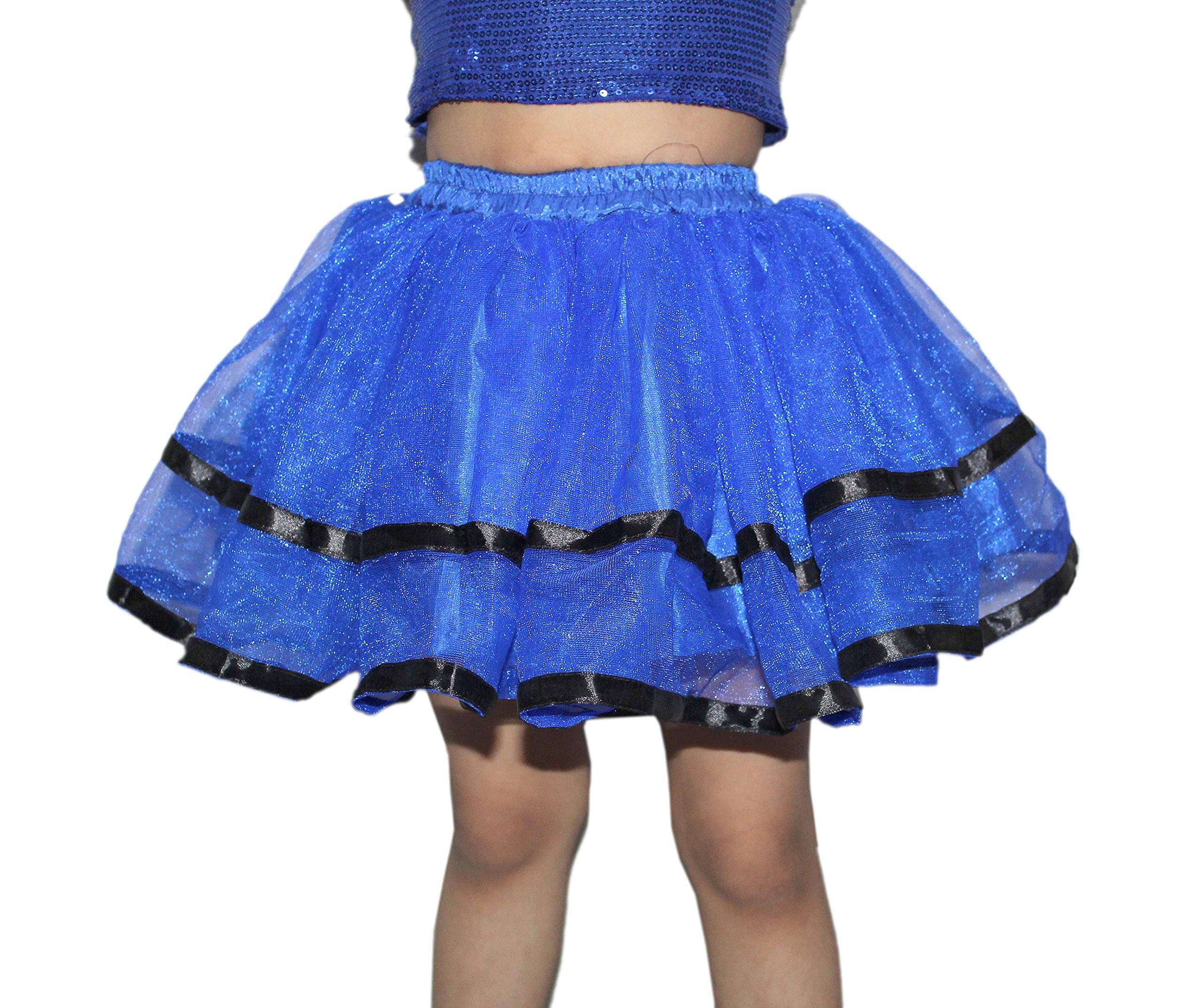     			Kaku Fancy Dresses Tu Tu Skirt Costume,Western Dance Costume -Blue, 5-6 Years, For Girls