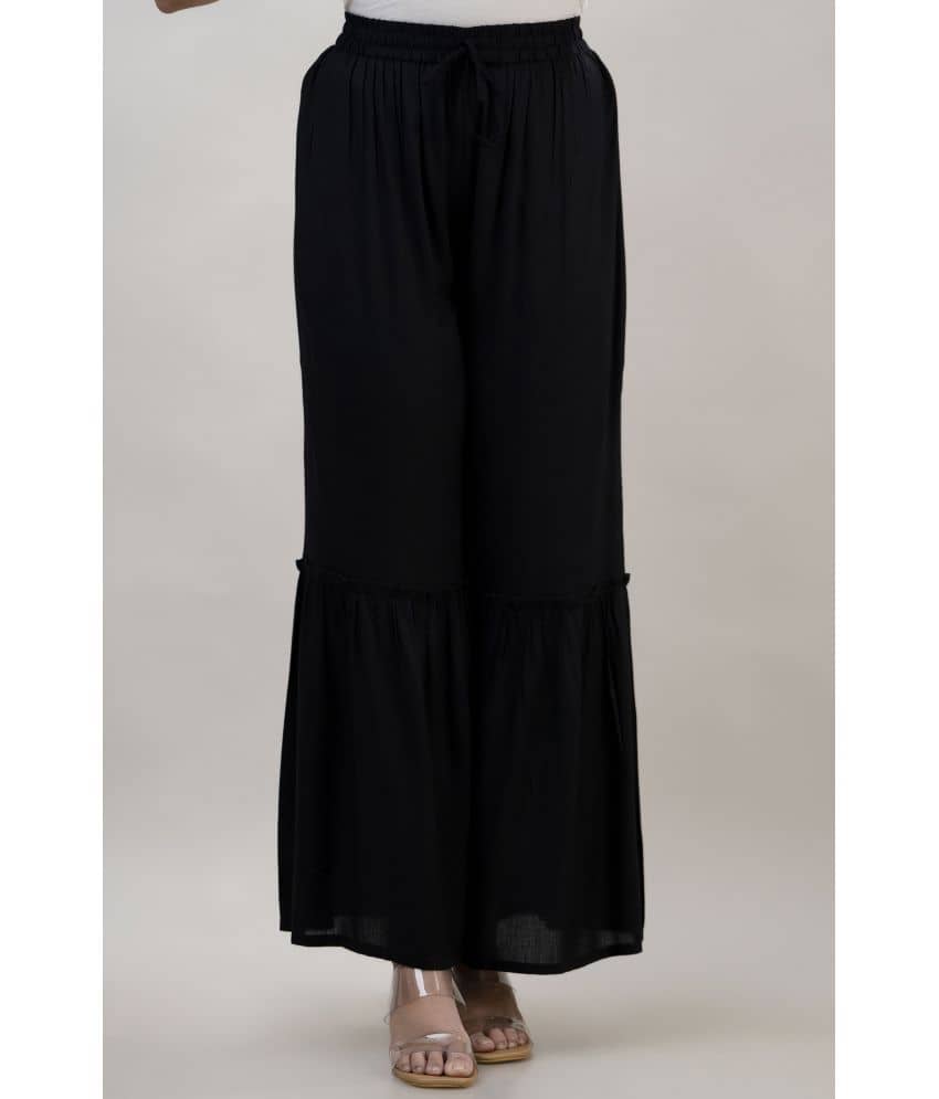 MAUKA - Black Rayon Women's Palazzo ( Pack of 1 ) - Palazzos | Buy online on ZillyBuy