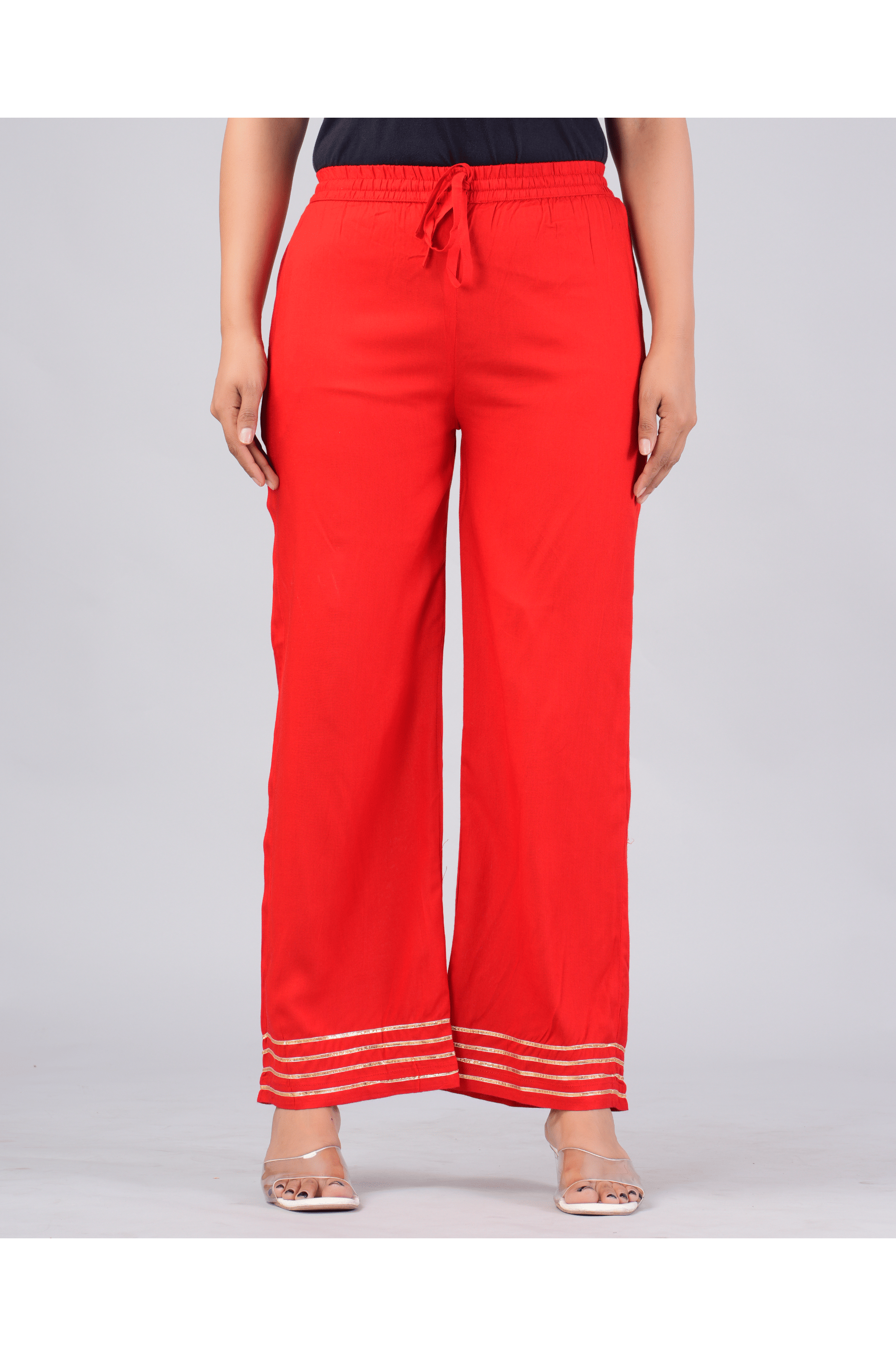 MAUKA - Red Rayon Women's Palazzo ( Pack of 1 ) MAUKA - Red Rayon Women's Palazzo ( Pack of 1 )